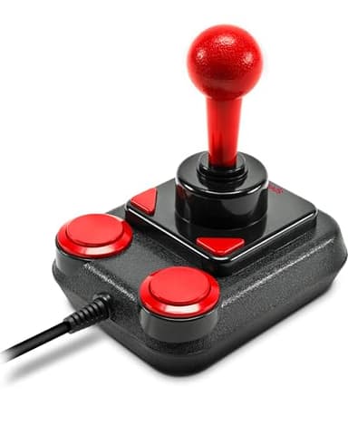 Speedlink COMPETITION PRO EXTRA USB Joystick - Joystick digital para PC con DirectInput y microinterruptor, para juegos arcade y retro, negro-rojo