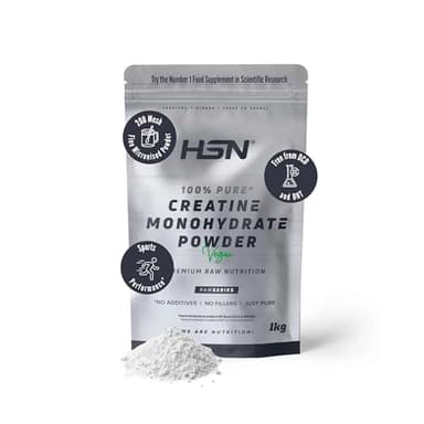 HSN Creatina Monohidrato en Polvo Sin Sabor 1Kg | 100% Monohidrato de Creatina Micronizada | No Incluye Dosificador | Sin Añadidos y Libre de Contaminantes | No-GMO, Vegano, Sin Gluten