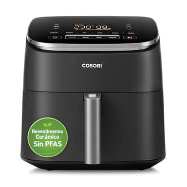 Cosori Freidora de Aire Turbo Blaze 6L, Air Fryer con Revestimiento Cerámico Sin PFAS, 9 Programas en 1, Temperatura y Tiempo Ajustables, 46% Más Rápida, Inclyue Recetas, Apta para Lavavajillas, 1725W