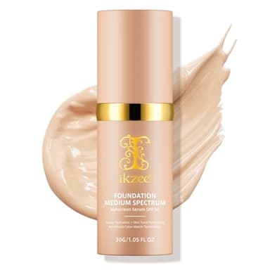 Base 4 en 1, Base Que Cambia de Color, Espectro Medio con SPF 50+ y Acabado Impecable, Hidratación, Larga Duración y Resistente al Agua, Para Gimnasio 30ML (Color Changing Foundation, 1 Pieza)