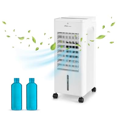 Ufesa Nuuk+ Climatizador Evaporativo, 65W, Función Fría, Ionizado y Ventilador, 3 Velocidades, 3 Modos, Panel Táctil, Depósito de 6L, Temporizador 12h, Filtro Lavable, Mando a Distancia