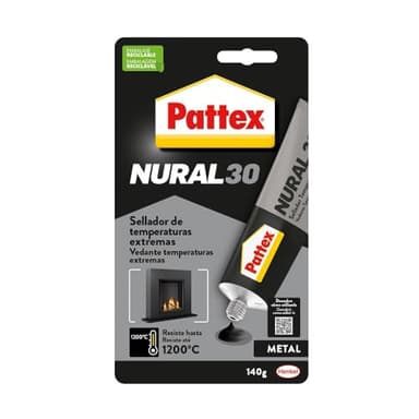 Pattex Nural 30 Sellador para Temperaturas Extremas, sellador de juntas resistente a altas temperaturas, pegamento especial para estufas y chimeneas, 1 x 140 g, tubo