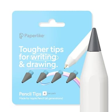 Paperlike® Pencil Tips (4X) para Apple Pencil 1.ª y 2.ª Gen, USB-C y Pro – 10x más duraderas, un Toque Extra de Control en Protectores con Efecto Papel