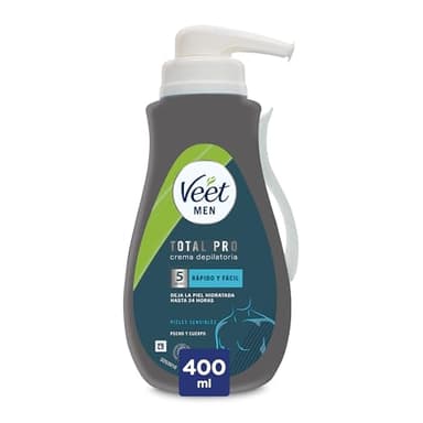 Veet Men Crema Depilatoria Corporal Para Hombre, Piel Sensible, 400 ml (Paquete de 1)