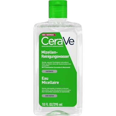 CeraVe Agua Micelar Hidratante, Apta Para Todo Tipo de Pieles, Para una Limpieza Facial Profunda y Suave, Fórmula sin Aclarado, Con Ácido Hialurónico y 3 Ceramidas Esenciales, Sin Perfume, 295ml
