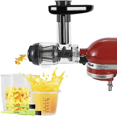 Italdos Extractor de zumo en frío compatible con KitchenAid, extractor de frutas y verduras, fácil de limpiar, alto rendimiento de zumo y pulpa más seca
