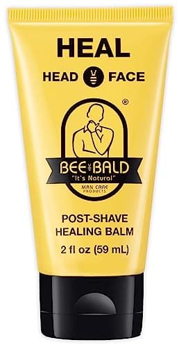 Bee Bald HEAL Bálsamo Post-Afeitado - Calma y Alivia la Piel Dañada, Trata Granos & Irritaciones de Afeitado, Apto para Todo Tipo de Pieles, No Testado en Animales - 59ml