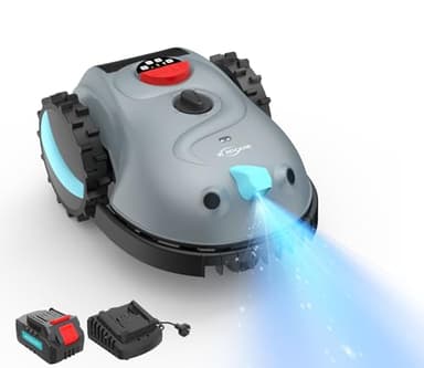 YARDCARE V100 Robot Cortacesped Electrico con Navegación por Visión, Detección de 150 Obstáculos, Robot Cortacésped Bateria hasta 150 m², Robot Cortacesped con Cuchillas de Repuesto