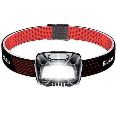 Blukar Linterna Frontal LED Recargable, 2000L Linterna Cabeza Super Brillante con Control de Sensor & Luz Rojo - 6 Modos, IPX5 Impermeable, 30 horas de Funcionamiento para Camping, Correr etc.