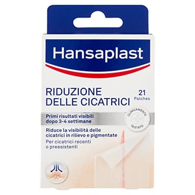 Hansaplast Reductor de cicatrices, apósito transparente, ayuda a que las cicatrices sean más planas, suaves y ligeras, apósitos adhesivos, 12 x 21 ud (3,8 cm x 6,8 cm)