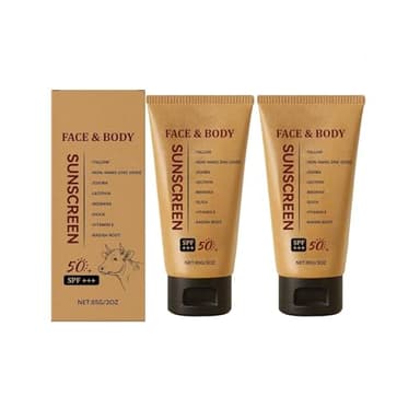 2 PCS Protectores Solares De Sebo Mineral FPS 50, Sebo Mineral Y óxido De Zinc, Protector Solar Natural Orgánico, Para Rostro Y Cuerpo, Fórmula Ligera No Grasa, Resistente Al Agua