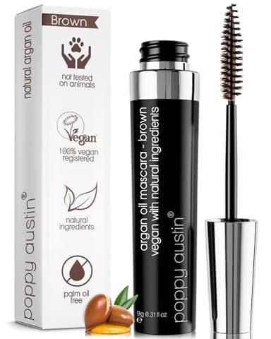 Máscara de Pestañas Vegana Marrón Volumen y Longitud - Resistente al Agua - Máscara Voluminizadora Suave e Hipoalergénica, Orgánica y Libre de Crueldad, Ideal para Ojos Sensibles (9 gramos, Marrón)