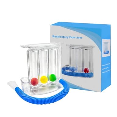 Ejercitador Pulmonar Respiratorio, Entrenador de Respiración Profunda, Ejercitador de Pulmón, Espirometro Pulmonar, Entrenador pulmonar, Incentivador respiratorio de 3 Bolas (600~1200CC)