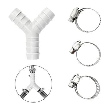 Jetstream Distribuidor en Y de 2 Vías, Divisor en Y de 2 Vías para Tubos, Accesorio de Conexión para Lavadoras y Lavavajillas, compatible con Lavadora, Lavavajillas y Secadora