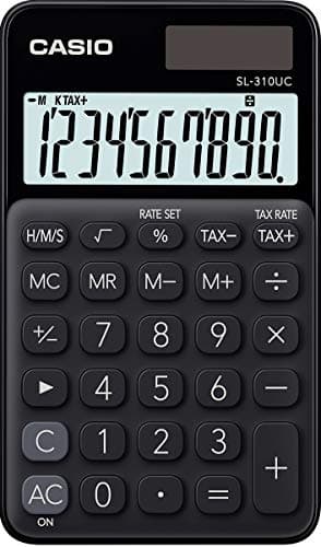 CASIO SL-310UC-BK - Calculadora, 0.8 x 7 x 11.8 cm, color negro