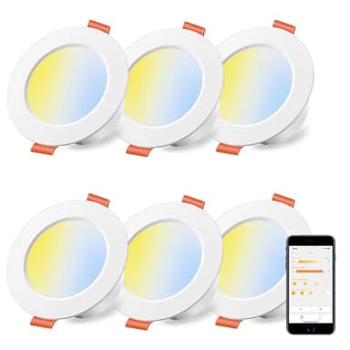 iLC Inteligente Alexa Foco Empotrable LED Techo 8W (equivalente a 60W), Compatible con Alexa (se necesitan dispositivos Echo), Ø68-85mm, 2700K-6000K Downlight Plafón Luz de Techo (6 unidades)