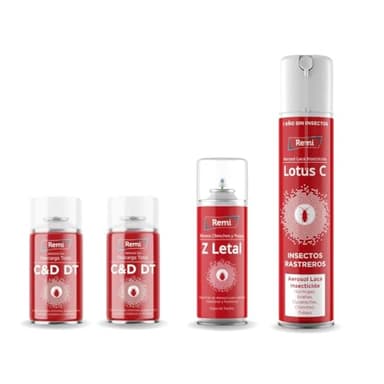Remi Hogar Pack Productos Anti Chinches Cama Efectivo | Fumigar | Laca Insecticida Especial Tejidos (Elimina Pulgas y Ácaros) | Bombas descarga total