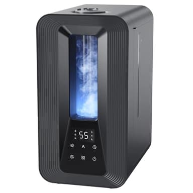 AROEVE 5L Humidificador Bebes, Ultrasónico Niebla Fría con Difusor de Aromas, Higrostato Inteligente, Luz Nocturna, 50H Duración, Apagado Automático, 22dB Silencioso para Dormitorio Oficina y Plantas