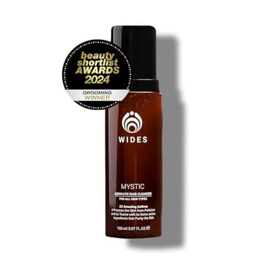 MYSTIC MOUSSE Mejor Limpiador Facial Hombre 2024 Natural Sin Sulfatos I Limpiador muy suave para Hombre con Acido Salicilico y 25 Activos que aportan luminosidad I Gel Limpiador Facial delicado