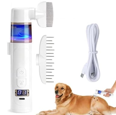 Peine anti piojos eléctrico peine antipulgas para mascotas 2 en 1 aspirador de piojos profesional herramienta de limpieza para perros y personas (blanco)