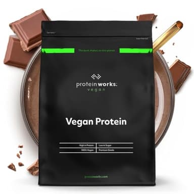 THE PROTEIN WORKS - Proteína Vegana - 100% A Base de Plantas - Sin Gluten - Bajo en Grasas - Chocolate Suave - 500 g