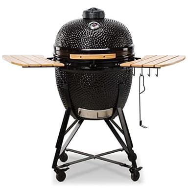 Kamado Parrilla Cerámica Grande Roja - BBQ para uso en Exterior - Barbacoa Japonesa Terraza - Smoker de Carbón - Ø 59cm