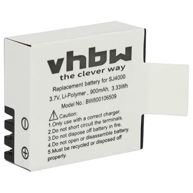 vhbw Batería Compatible con Qumox SJ4000 cámara de vídeo (900 mAh, 3,7 V, Li-Poli)