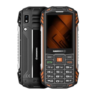 Hammer H Power Plus LTE Teléfono móvil para Exteriores, sin Contrato, con botón pulsador, 128 MB, 4000 mAh, linternas, IP68, Radio FM, cámara de 3,5 mm, 2 MP, Puerto USB-C, Dual-SIM