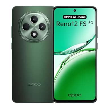 OPPO Reno12 FS 5G Smartphone IA Desbloqueado, Octa-core 12+512GB Teléfono, 120Hz Pantalla OLED de 6,67", Dimensity 6300, Cámara AI 50+8+2MP, SUPERVOOC 45W, Batería 5000mAh, Protección IP64, NFC, Verde