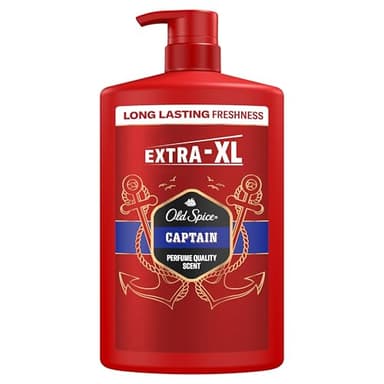 Old Spice Captain Gel De Ducha Y Champú Para Hombres 1000ml, Gel Para Cara, Cuerpo Y Pelo 3 En 1 Multiusos, Frescura Duradera, Fragancia Excepcional, Limpieza Profunda
