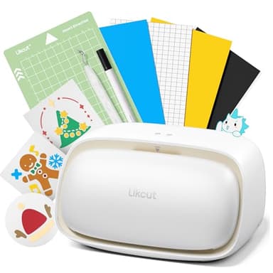 Likcut Glee S501 Máquina de corte portátil, cortador de manualidades para tarjetas, decoraciones y etiquetas personalizadas, color beige