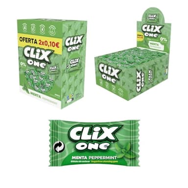 iChuches- Chicle sin azúcar, sin gluten, sin lactosa y sin colorantes. Chicle Clix (150, Menta)