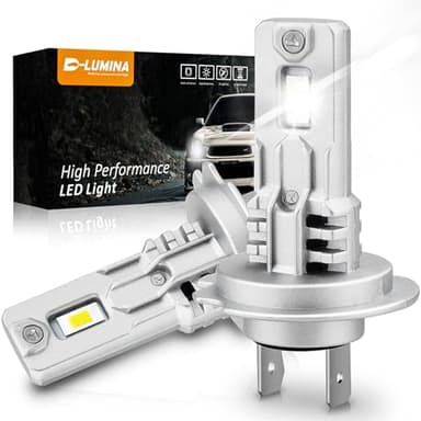 D-Lumina Bombillas H7 LED Canbus,100W 16000LM 6500K Chip CSP Super Brillante Luz Alta y Luz Baja, Lámpara Halógena de Diseño de Reemplazo 1:1 Sin Polaridad, Plug and Play