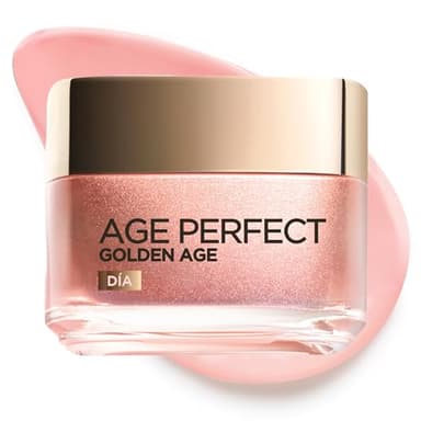 L'Oréal Paris Crema de Día Fortificante de Rosas Age Perfect Golden Age, Antiflacidez y Luminosidad. Para Pieles Maduras y Apagadas. Reaviva el tono rosado. 50 ml