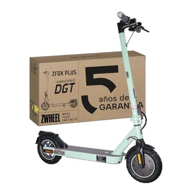 ZWHEEL ZFOX Plus LAKI | Patinete Eléctrico Adultos Homologado DGT (300-600W) - 35km Autonomía & Regeneración al Frenar - Intermitentes, Ruedas Mixtas 10" de Aire - Frenos de Disco y Eléctricos