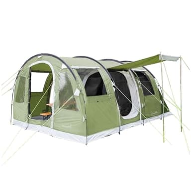 Skandika Gotland 4 - Tienda de campaña Familiar - mosquiteras - Suelo Cosido en Forma de bañera - túnel (Verde)