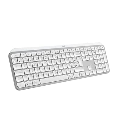Logitech MX Keys S Teclado inalámbrico, Perfil Bajo, Escritura Fluida Silenciosa, Teclas Programables, Iluminación, Bluetooth, Carga USB C, para Windows, Linux, Chrome, Mac, QWERTY Español, Pale Grey