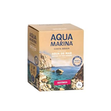 AQUAMARINA COSTA BRAVA - Agua de Mar ISOTÓNICA 3L - 1 unidad de 3L 100% Natural, Sin aditivos, Rica en Minerales, Microfiltrada en frío | Ideal para beber y cocinar