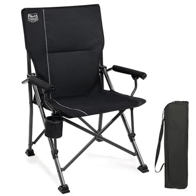 TIMBER RIDGE Silla de Acampada Plegable Ergonómica con Bolsa de Transporte Posavasos para Exteriores Resistente Soporte 150 kg