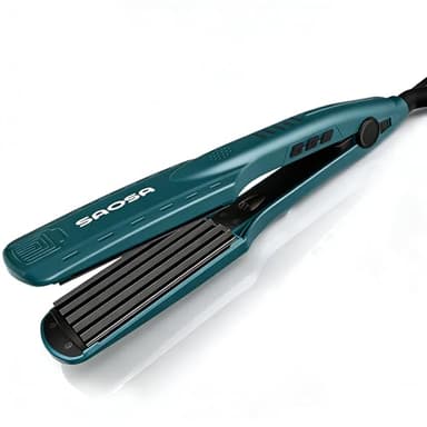 Plancha de crimpar SAOSA Volumizing Crimper con placas de cerámica de titanio Styling Tools for Women Girls(Verde)