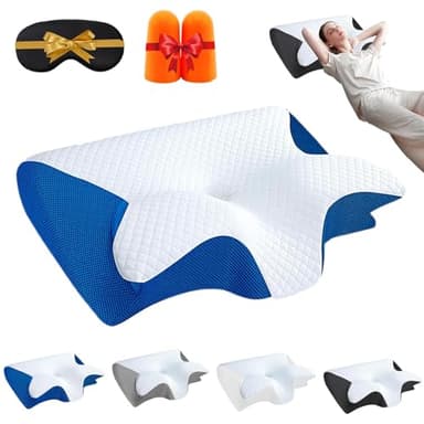 Almohada para apnea del sueño, almohada de espuma viscoelástica para el cuello, almohada ergonómica de espuma viscoelástica cervical, almohada para apnea del sueño, almohadas ergonómicas ortopédicas