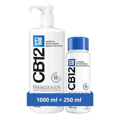 Lote CB12 Enjuague bucal Combate la causa principal del mal aliento efecto probado científicamente durante 12 horas - 250ml + refill