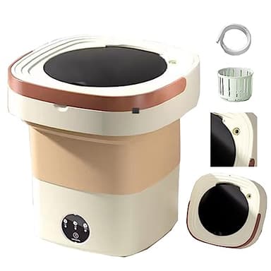 WIQUYBML Mini Lavadora Plegable, Gran Capacidad de 15 l, portátil para Camping, caravanas y Viajes. Ideal para Espacios reducidos, Ligera y fácil de Transportar.