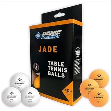 Donic-Schildkröt Pelotas de Tenis de Mesa Jade | Calidad Poly 40+ | Pack de 12 Unidades | 6 Blancas y 6 Naranjas | Ideal para Entrenamiento y Juego Recreativo