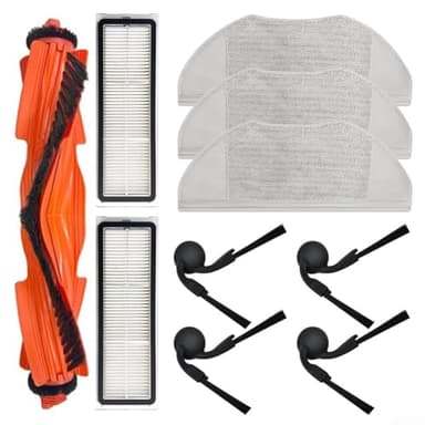 Juego de piezas de repuesto para robot aspirador Xiaomi S40 OV81 con cepillo principal, cepillos laterales, filtros y paños de fregona para mejorar la eficiencia de limpieza (A)