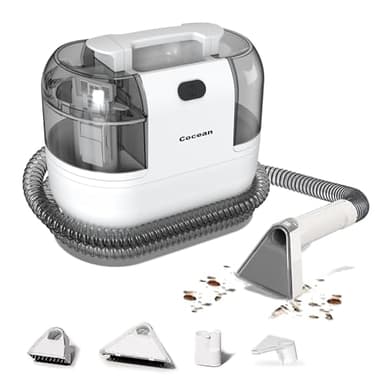 COCEAN Limpiador de tapicería, aspirador en húmedo, aspiradora de lavado, 500 W, aspiradora compacta para limpieza profunda de manchas, aspiradora húmeda para alfombras, tapicería, sofá, coche