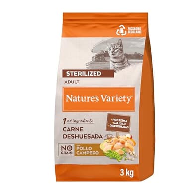 Nature's Variety No Grain Pienso para Gatos Esterilizados con Pollo - 3kg