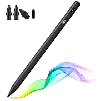 ESR Lápiz Capacitivo para iPad 2018-2025, Sensibilidad de Inclinación, Rechazo de Palma, Pencil Compatible con iPad 11ª (A16)/10ª generación, Air 11"/13", Pro 11"/12,9"/13", Mini 6/5, Negro