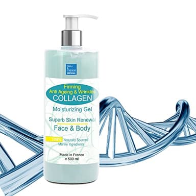 Gel de Colageno Antiedad Mujer y Hombre Conductor Radiofrecuencia Facial y Corporal Gel Reafirmante Cuerpo y Rostro Antiarrugas Contorno de Ojos Firmeza de la Piel - 500 ml