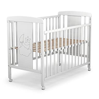 Mundibebé Cuna para bebé, Modelo Cielo. 1 Lateral abatible y 5 Posiciones de somier